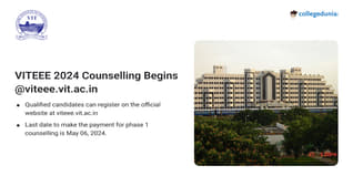 VITEEE 2024 Counselling Begins @viteee.vit.ac.in; Check Schedule Here